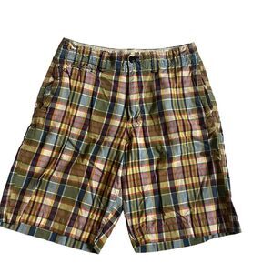 American Eagle Outfitters Mens Plaid Chino Shorts Size 30 Cotton Flat‎ Front